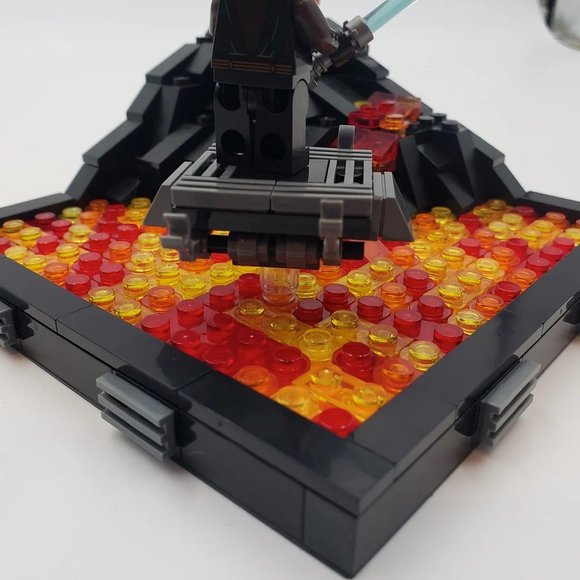 Obi-wan VS Anakin Skywalker Battle on Mustafar Episode 3 Custom Mini Figures - Picture 10 of 10